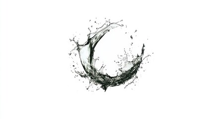 Naklejka premium Abstract liquid splash forming a circle.