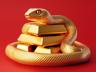 Fototapeta premium snake gold on gold