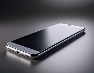 Sleek Smartphone: A detailed product shot of a modern, minimalist smartphone on a reflective surface, exuding technological sophistication.