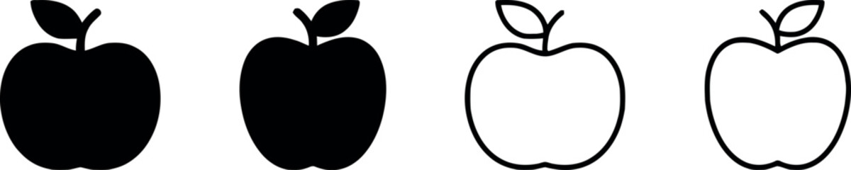 Apple Icon Set – Vector Apple Symbols for Web Design and Apps