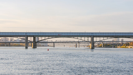 Bridges across the Ob River in Novosibirsk.