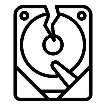 broken hard drive black outline clip art preview