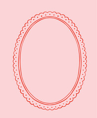 Oval vintage crest frame. Coquette baroque frame.