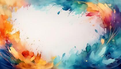 Fototapeta premium beautiful border frame of abstract colorful brush stroke patterns with copy space background, graphic resource