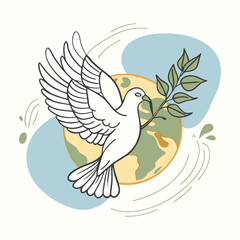 Dove of peace simple icon. Flying dove of peace icon art. Peace concept icon