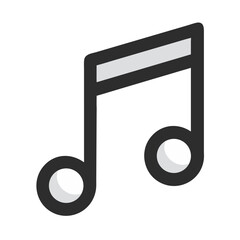 Flat music note icon for audio and songs
