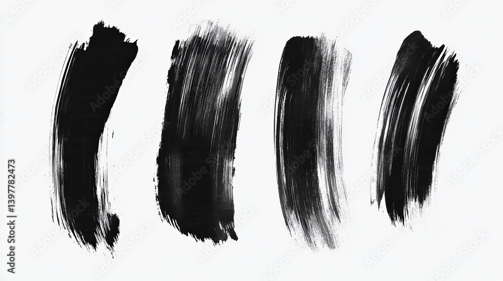 Poster abstract black ink brush strokes texture background design element modern artistic graphic design re
