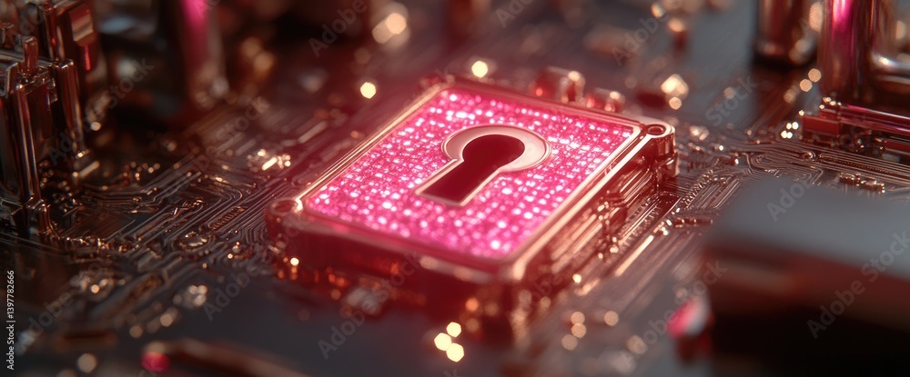 Poster secure digital key on a circuit board
