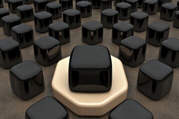 Obraz premium Black cubes with a beige center