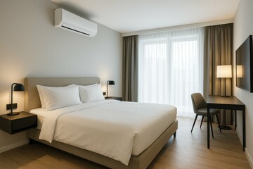 Modern Hotel Room with Simple Design and Cozy Atmosphere