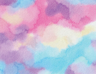 A pastel watercolor background with a mix of pink, blue, and white, creating a dreamy, abstract effect