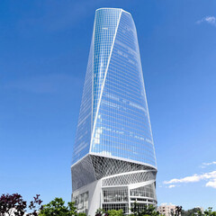 Obraz premium A tall building with a lot of windows