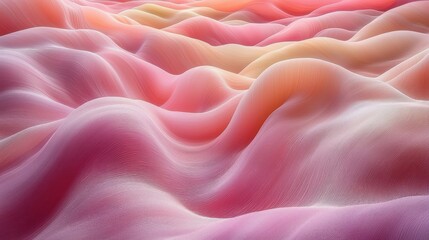 Obraz premium Abstract Pink and Orange Wave Landscape: A Dreamlike Digital Artwork