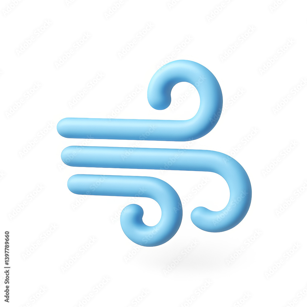 Poster simple 3d wind icon design for creative and visual projects