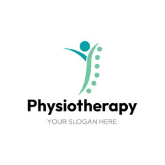 Physiotherapy logo design. Orthopedic spine and physiotherapy logo design vector template.
