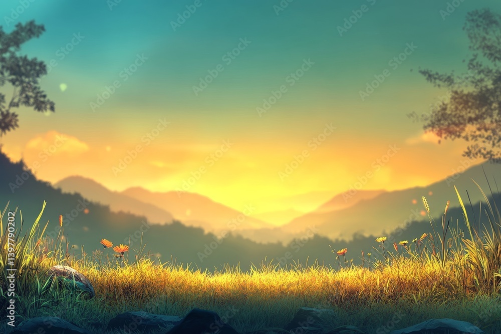Poster the concept of world environment day is represented by an abstract background featuring green grass 