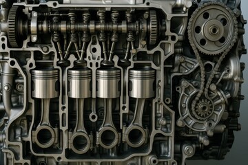 Detailed Cross Section of an Engine Masterpiece for Engine Lovers