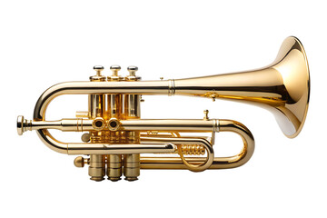 golden trumpet isolated on a transparent background