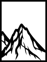 Mountain range silhouette. Laser cut template. Wall art vector illustration.