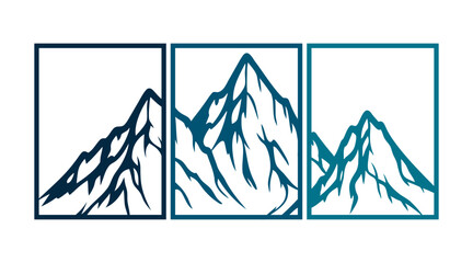 Mountain range silhouette. Laser cut template. Wall art vector illustration.