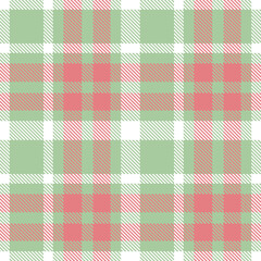 Dusky greenish grey Seamless Tartan with Muted white accents Textile Design