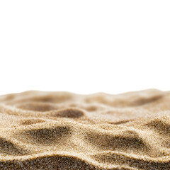 beach sand on transparent isolated background, front view