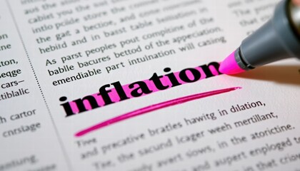 Obraz premium Highlighting Inflation Concept with Marker on Paper