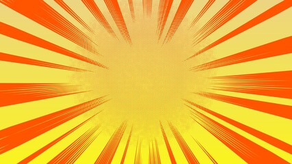 Comic Style Burst Background in Yellow and Orange