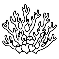 Coral Reef Love Line Art Aesthetic