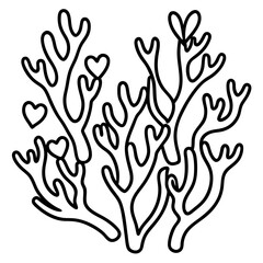 Coral Reef Love Line Art Aesthetic
