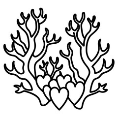 Coral Reef Love Line Art Aesthetic