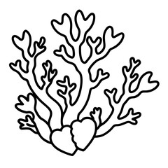 Coral Reef Love Line Art Aesthetic