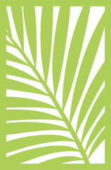 Tropical  leaf wall art. Laser cut template. Wall art vector illustration. © reddish