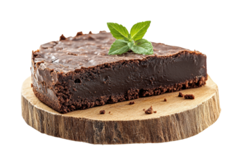Decadent brownie dessert kitchen food cozy isolated on transparent background png