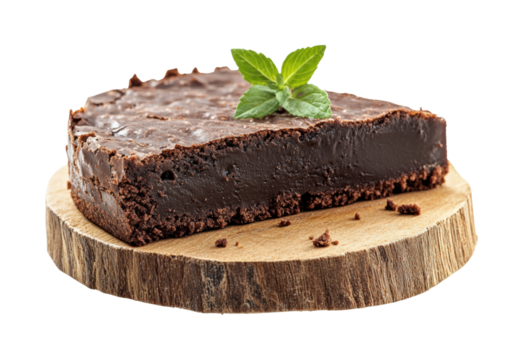Decadent brownie dessert kitchen food cozy isolated on transparent background png