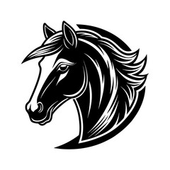 Black head horse icon vector in modern flat style for web, graphic and mobile design