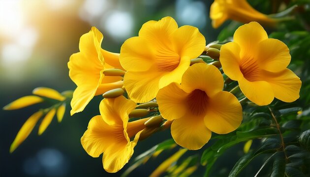 Yellow flowers Tecoma stans