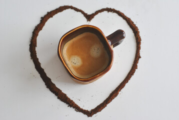 cup of coffee with heart