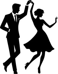 Romantic Silhouette of a Couple Dancing