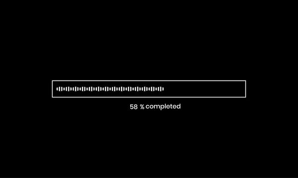 Abstract loading icon bar and percentage Futuristic progress animation 4k video on black background