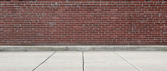 A red brick wall with a concrete surface below it