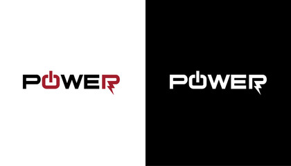 Power lightning. Icon logo design vector template