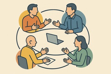 Collaborative Teamwork in a Simple Circle Discussion Setup