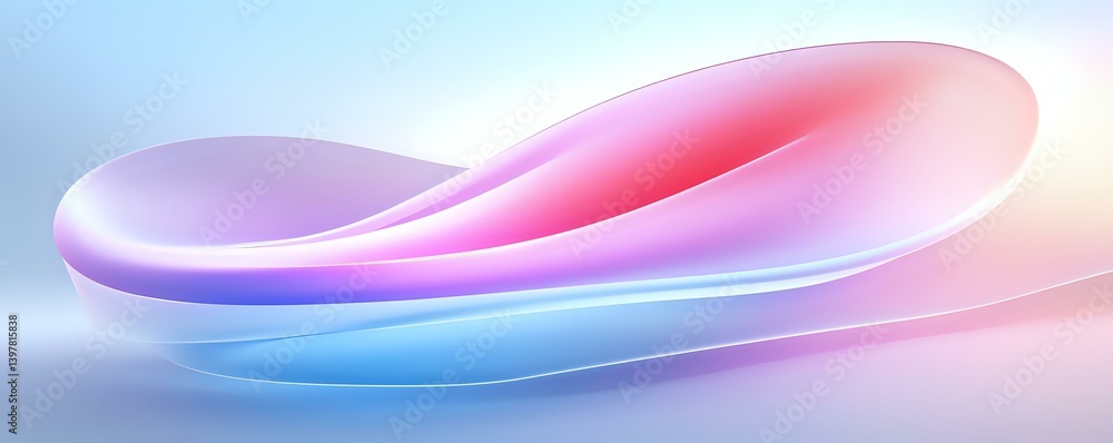 Poster smooth flowing abstract shapes in soft pastel colors create gentle curves against light background, 