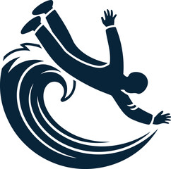 Icon of the Seas Man Overboard Vector Icon Illustration - Ship Safety Symbol, Maritime Emergency, Cruise Liner, Water Accident, Sea Rescue, Boat Safety