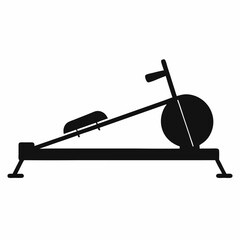 rowing machine silhouette icon on white background