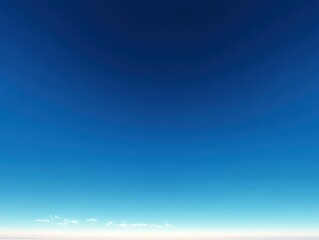 A serene panorama showcases a gradient expanse of a clear blue sky, an open invitation to serenity. 