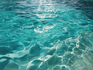 A mesmerizing view of clear, shimmering water, capturing the dance of light and the serene beauty of the ocean's surface, the picture is a gentle reminder of nature's elegance.