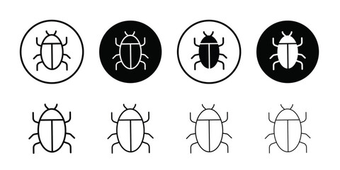 Bug icon logo set vector