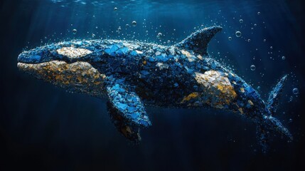 Fototapeta premium Orca made of plastic debris